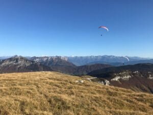 vol randonnée parapente depuis le Margeriaz en Savoie